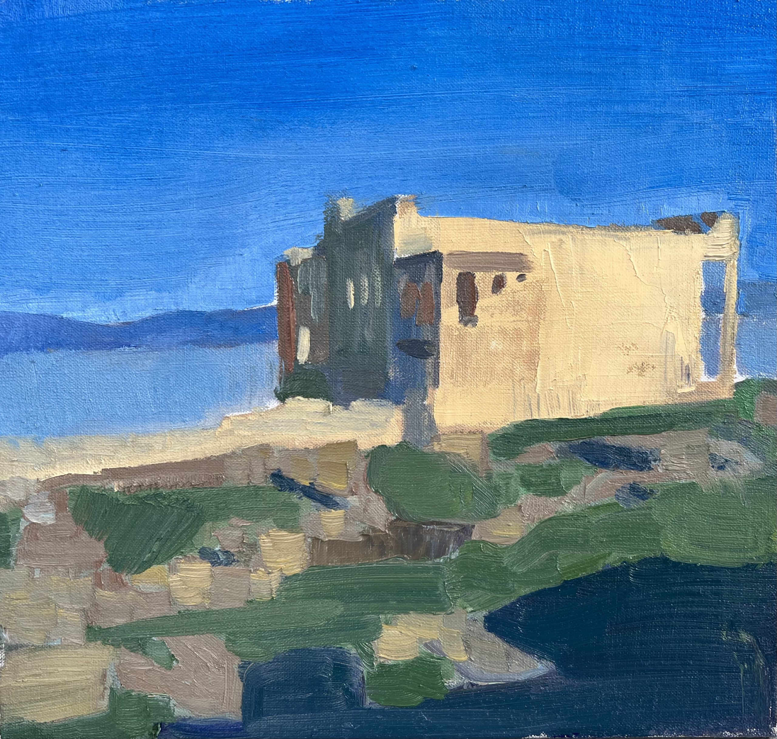 Anna's painting of the Erechtheion on the Acropolis.